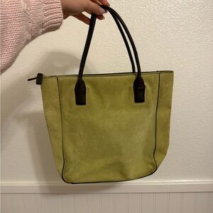 Green Suede Tote Bag